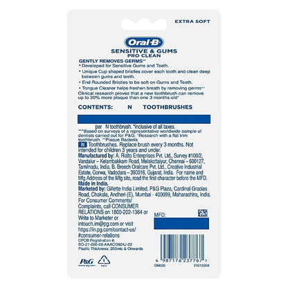 Oral B Sensitive Whitening Toothbrush 3 pcs (buy 2 get 1 free)