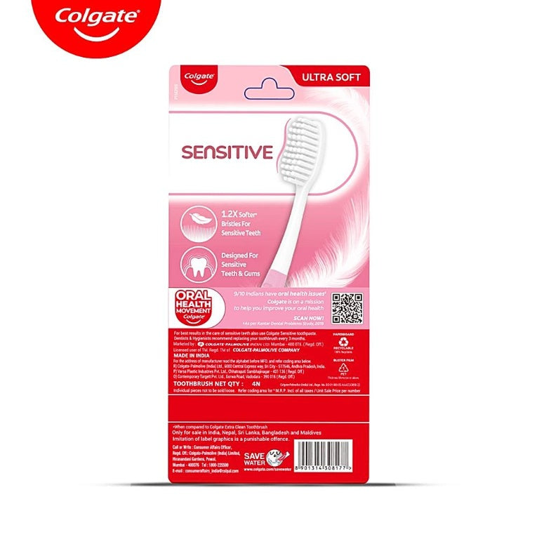Colgate Sensitive Toothbrush Soft 4 pcs