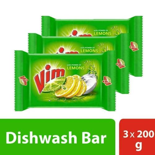 Vim Dishwash Bar Lemon (Pack Of 3) 4X200 Gm