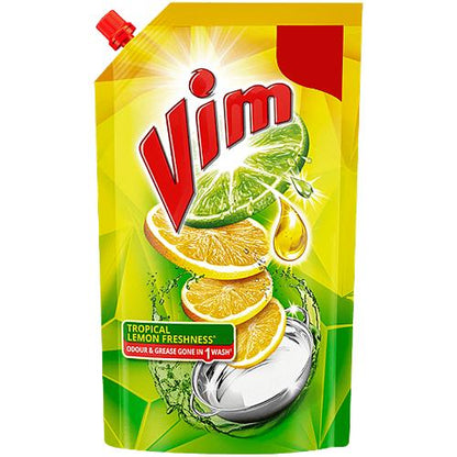 Vim Dishwash Liquid Gel Lemon Pouch 155 ml