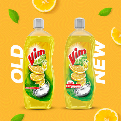 Vim Dishwash Liquid Gel Lemon Bottle 500 ml