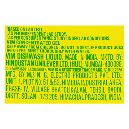 Vim Dishwash Liquid Gel Lemon Bottle 250 ml