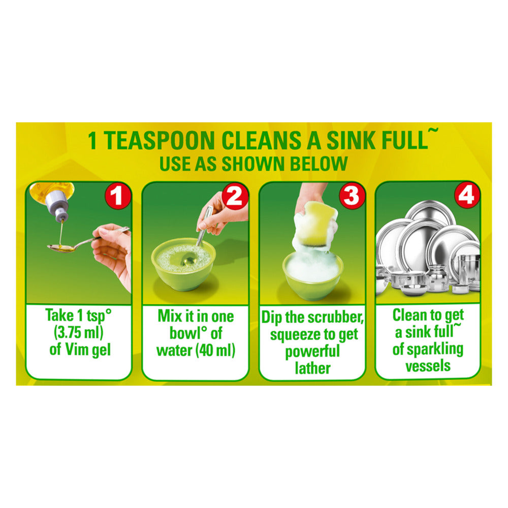 Vim Dishwash Liquid Gel Lemon Bottle 250 ml