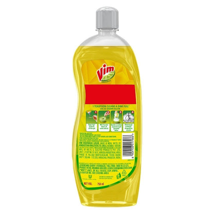 Vim Dishwash Liquid Gel Lemon Bottle 750 ml
