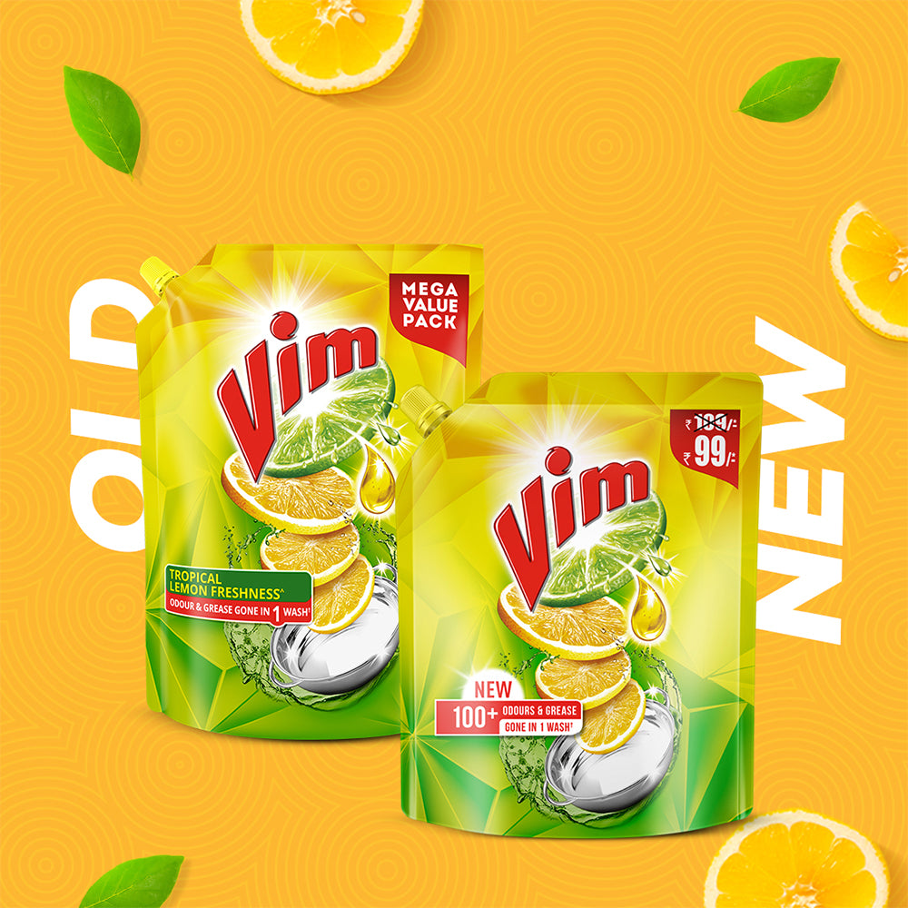 Vim Dishwash Liquid Gel Lemon Refill Pouch 500 ml