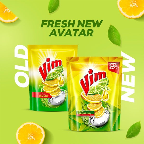 Vim Dishwash Liquid Gel Lemon Refill Pouch 500 ml