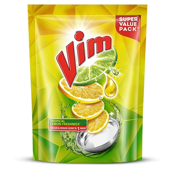 Vim Dishwash Liquid Gel Lemon Refill Pouch 500 ml