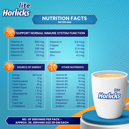 Horlicks Lite Plain Jar 450 g