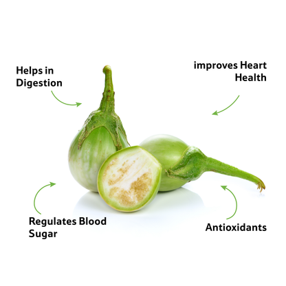 Starfresh Brinjal Round Green ~ 250 gm