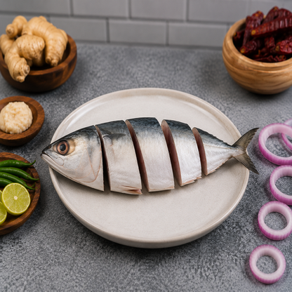 Sea Water Fish Mackeral BangdaBig, Cleaned, 1.5 Kg