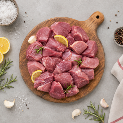 Mutton Boneless, Gross 250 g, Net 125 g