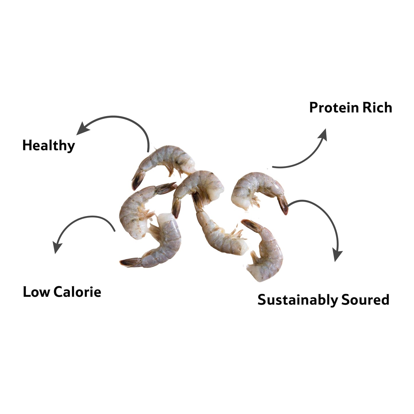 Sea Water White Prawn Whole 12 To 13 Count, 250 g