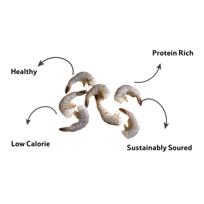Sea Water White Prawn Whole 12 To 13 Count, 250 g