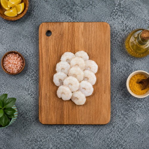 Sea Water White Prawn Peeled 12 To 13 Count, Gross 250 g, Net 125 g