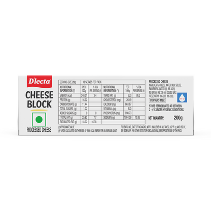 D'Lecta Process Cheese Block 200 gm