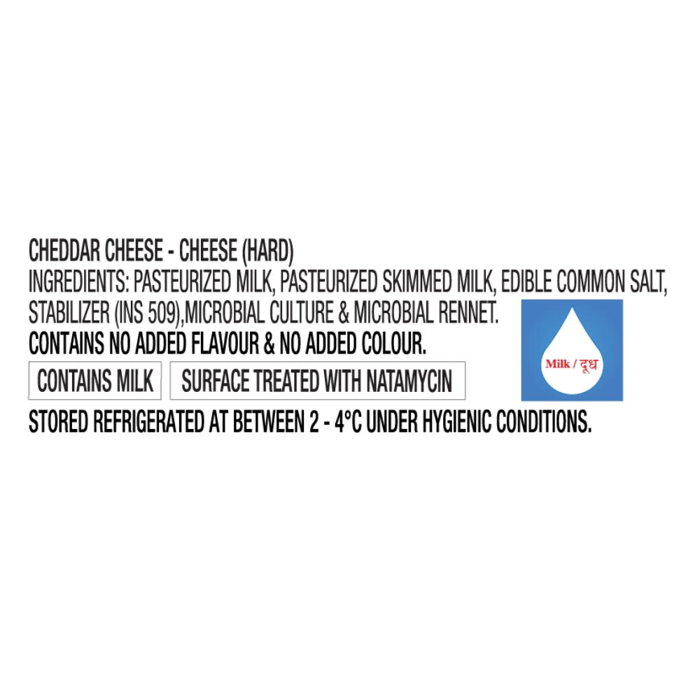 D'Lecta Natural Cheddar Cheese 200 gm