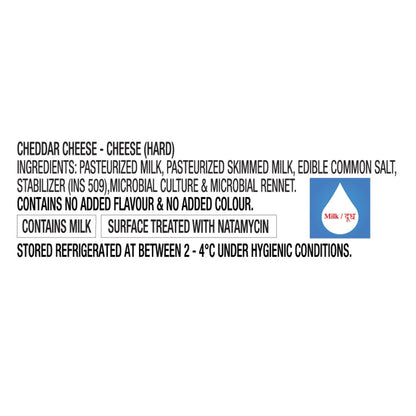 D'Lecta Natural Cheddar Cheese 200 gm