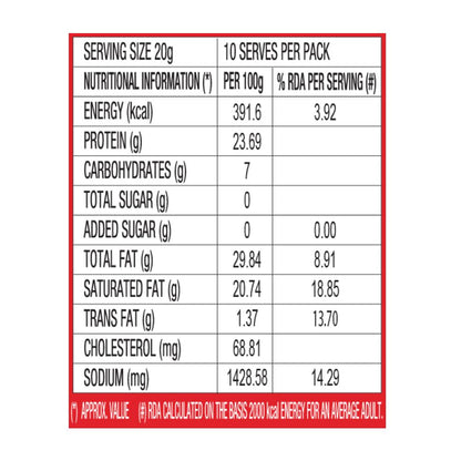 D'Lecta Natural Cheddar Cheese 200 gm