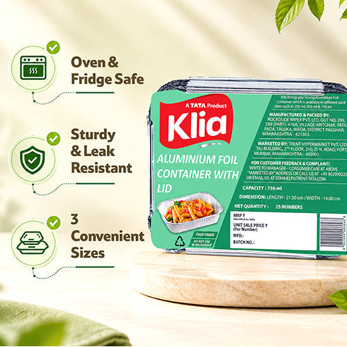 Klia Aluminium Container Large 25 pcs (750 ml)