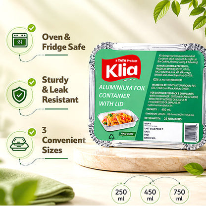 Klia Aluminium Container Small 25 pcs (250 ml)
