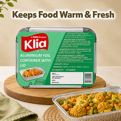 Klia Aluminium Container Small 25 pcs (250 ml)