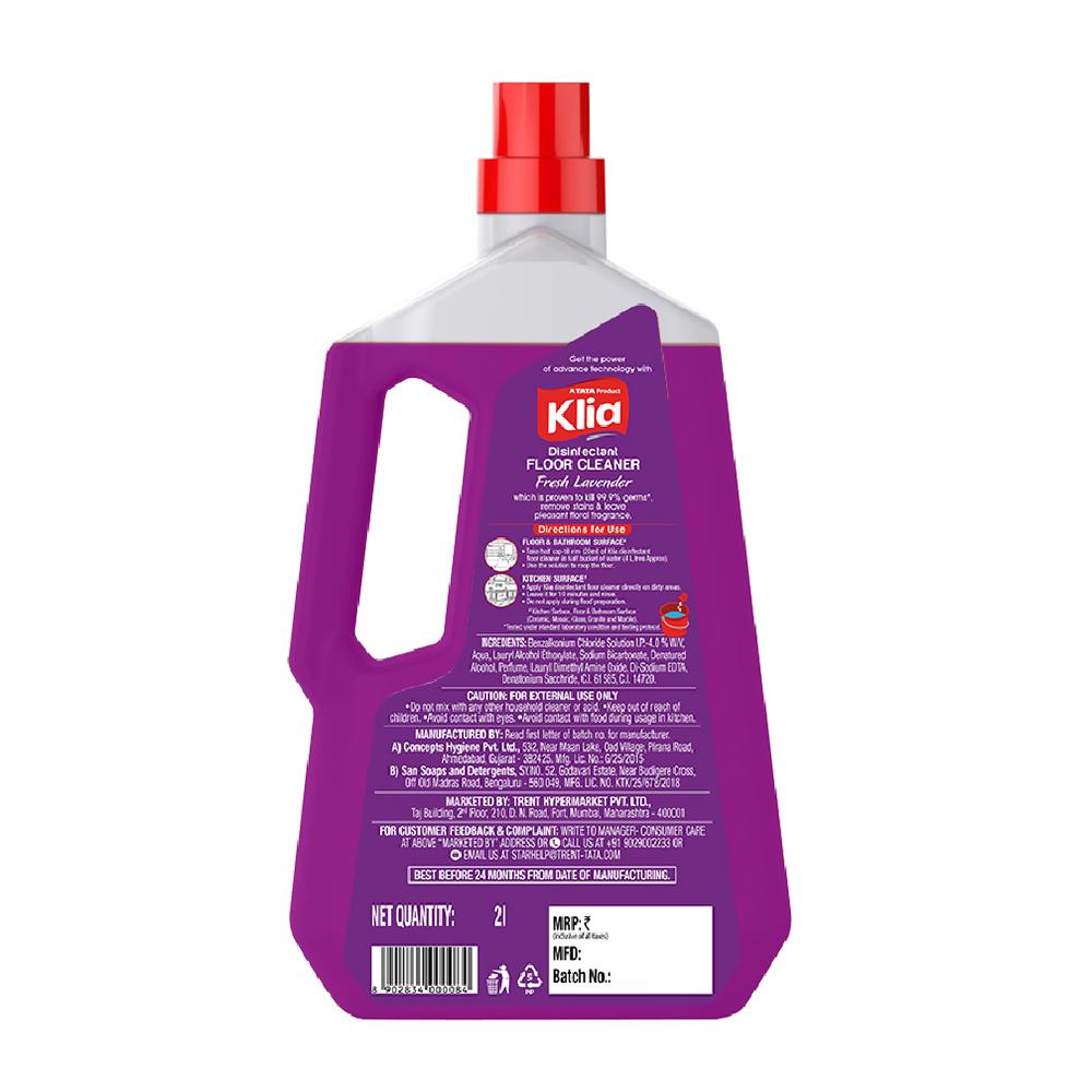 Klia Disinfectant Lavender Floor Cleaner, 2 L
