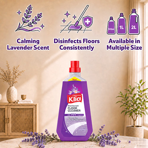 Klia Disinfectant Lavender Floor Cleaner 2 ltr