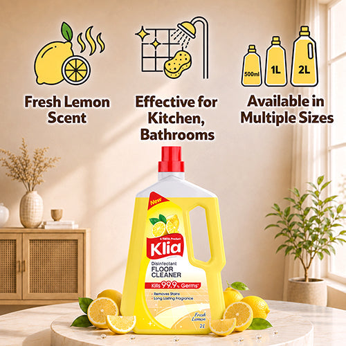 Klia Disinfectant Lemon Floor Cleaner 2 ltr