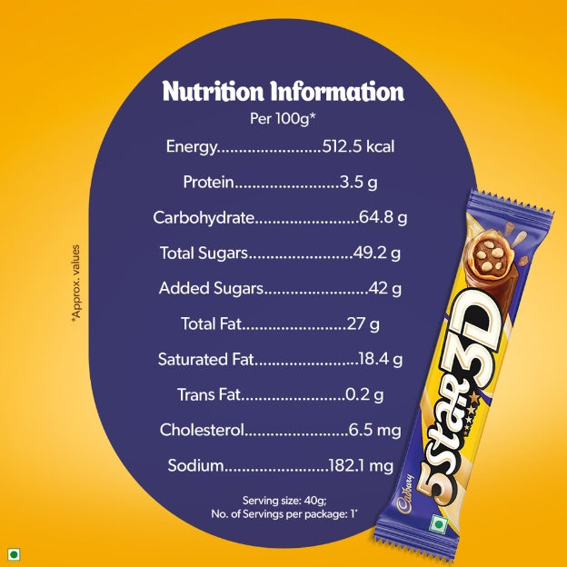 Cadbury 5 Star 3D Chocolate Bar 42 g