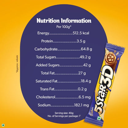 Cadbury 5 Star 3D Chocolate Bar 42 g