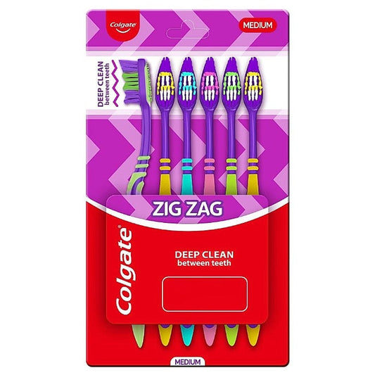 Colgate Zigzag Toothbrush Medium pack of 6
