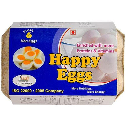 Happy Eggs White pack of 6