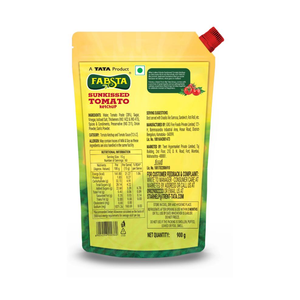 Fabsta Tomato Ketchup Pouch, 900 g