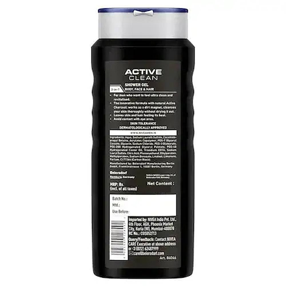 Nivea Men'S Active Clean Shower Gel 500 ml