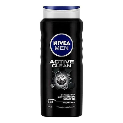 Nivea Men'S Active Clean Shower Gel 500 ml