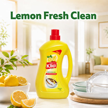 Klia Dishwash Gel Lemon 1.5 ltr