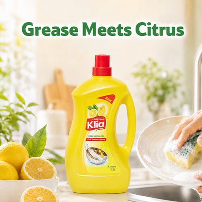 Klia Dishwash Gel Lemon, 1.5 L