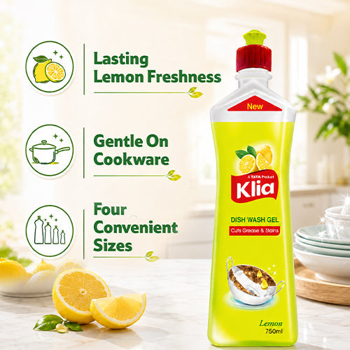 Klia Dishwash Gel Lemon, 750 ml