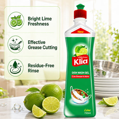 Klia Dishwash Gel Lemon, 750 ml