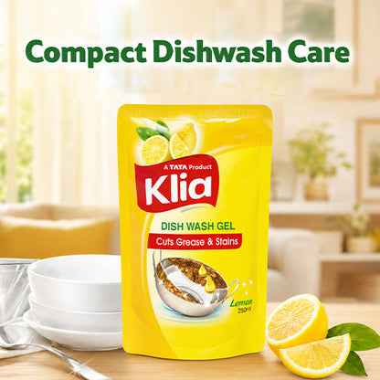 Klia Dishwash Gel Pouch, 250 ml