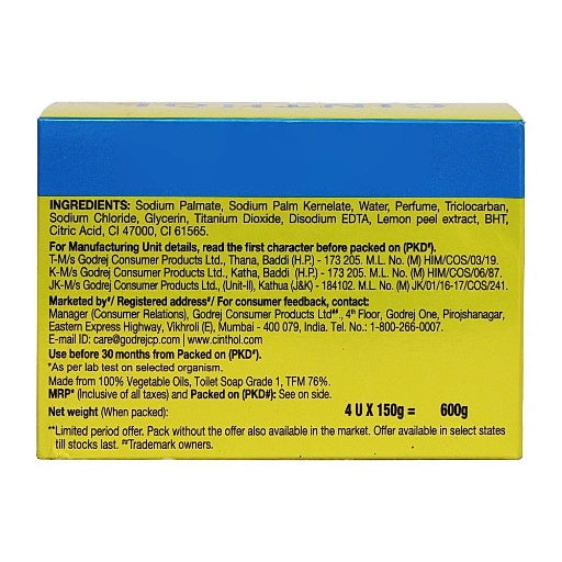Cinthol Lime Soap 4x150 g