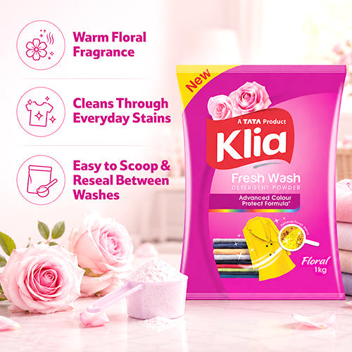 Klia Detergent Bucket Floral, 1 Kg