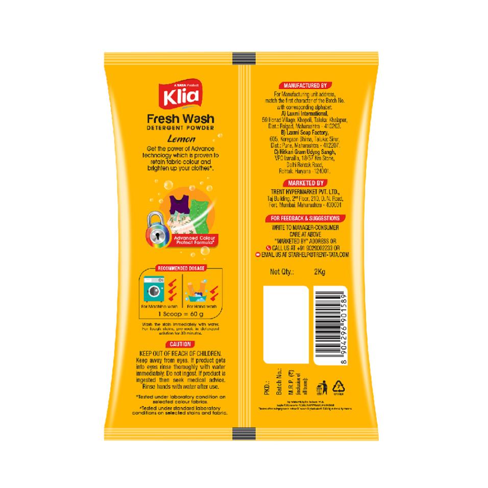Klia Detergent Bucket Lemon 2 kg