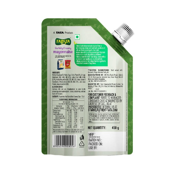 Fabsta Veg Garlic Mayonnaise, 450 g
