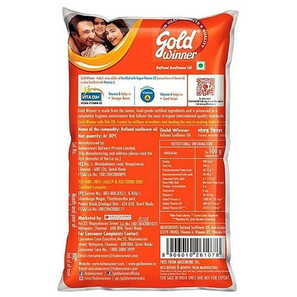 Gold Winner Sunflower Oil Pouch 1 ltr