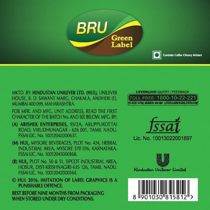 Bru Green Label Filter Coffee 200 g