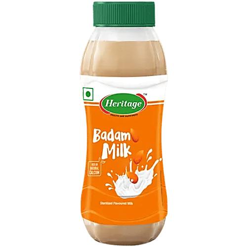 Heritage Badam Falvoured Milk Bottle 180 ml