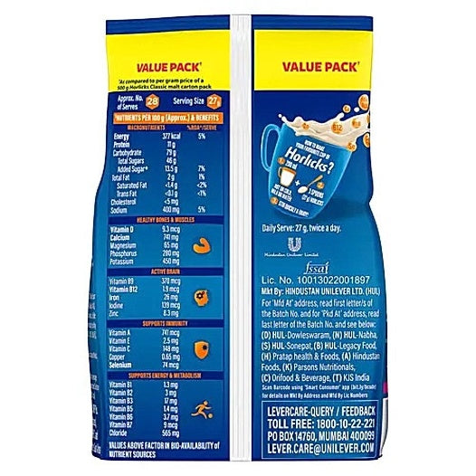 Horlicks Classic Malt Drink Refill 750 g