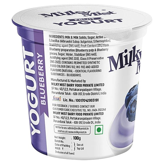 Milky Mist Blueberry Fruit Yoghurt 100 ml