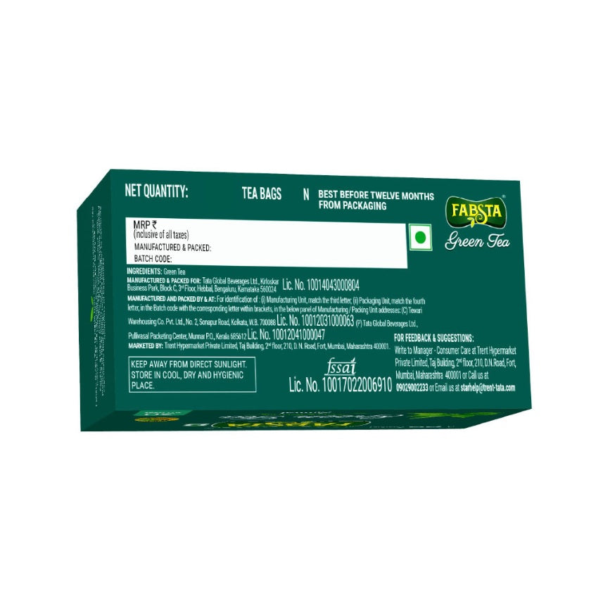 Fabsta Green Tea Bags, 100 Pcs